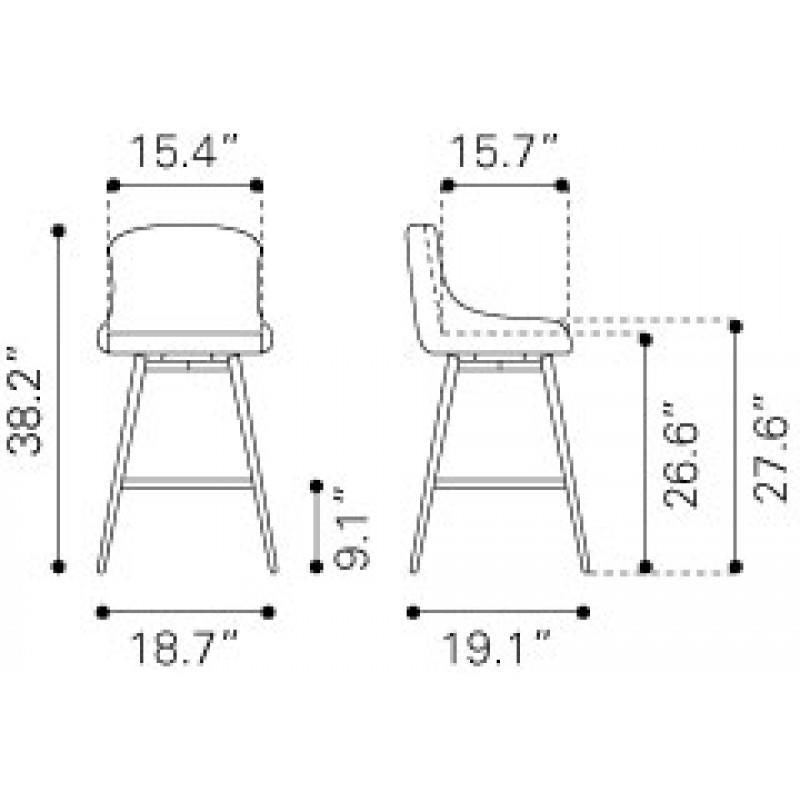 Zuo Dresden Swivel Bar Chair | Bar Stools | Modishstore-5