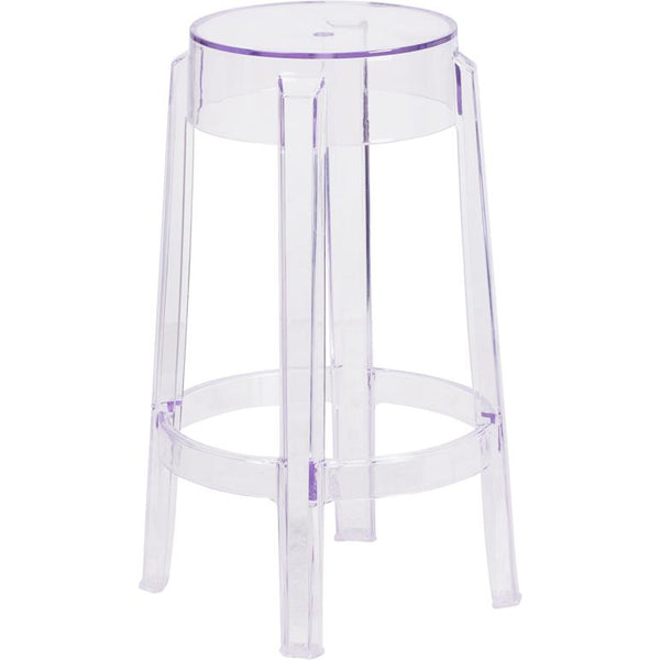25.75'' High Transparent Counter Height Stool By Flash Furniture | Bar Stools | Modishstore - 2