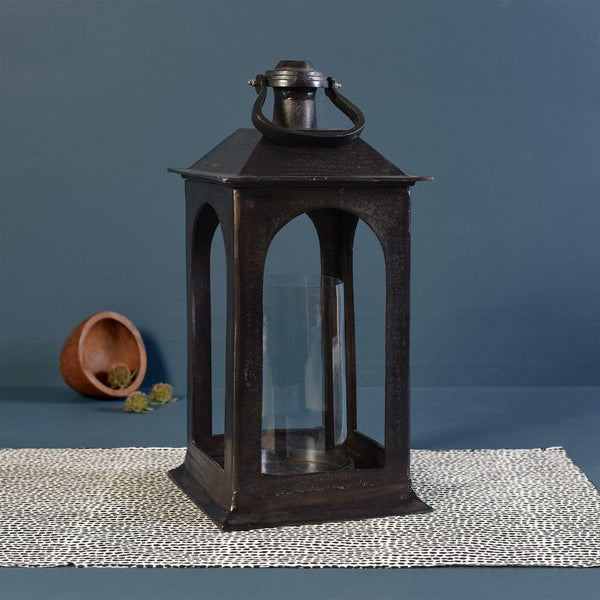 HomArt Hugo Lantern With Glass - Bronze - Feature Image | Modishstore | Lanterns