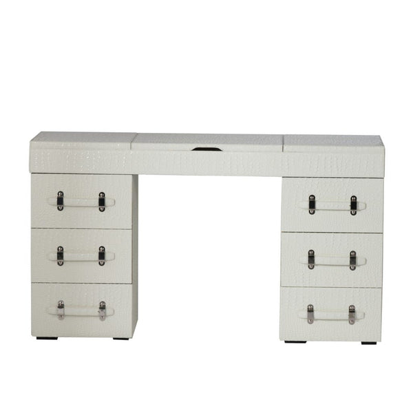 A&B Home White Dressing Table with Mobile Cabinet