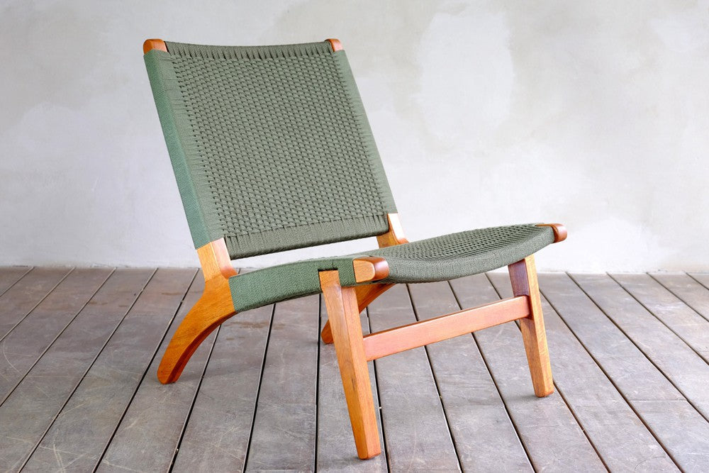 Masaya Woven Manila Lounge Chair - Green