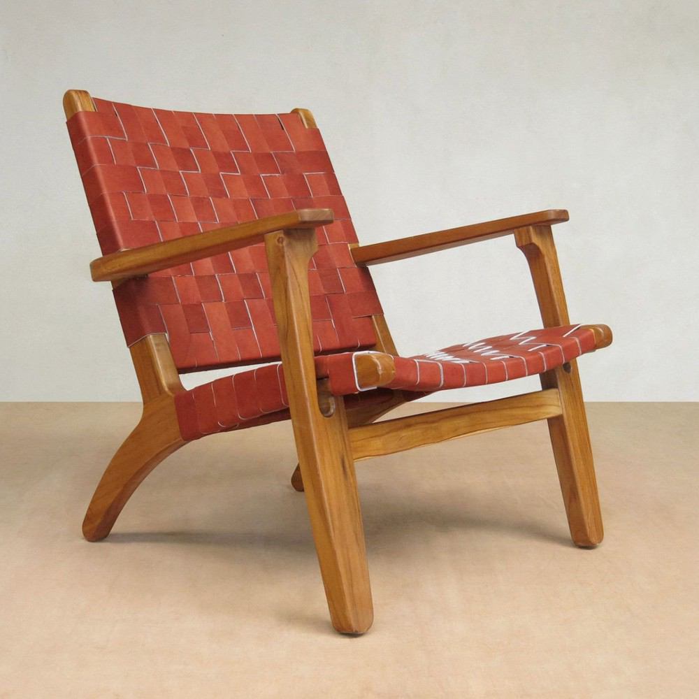 Masaya Arm Chair - Saddle Leather And Teak