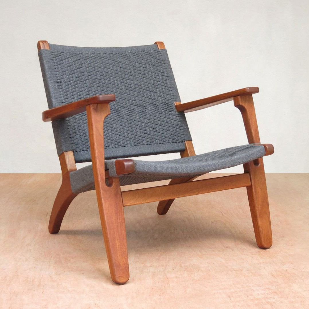 Masaya Arm Chair - Charcoal Handwoven Manila And Royal Mahogany