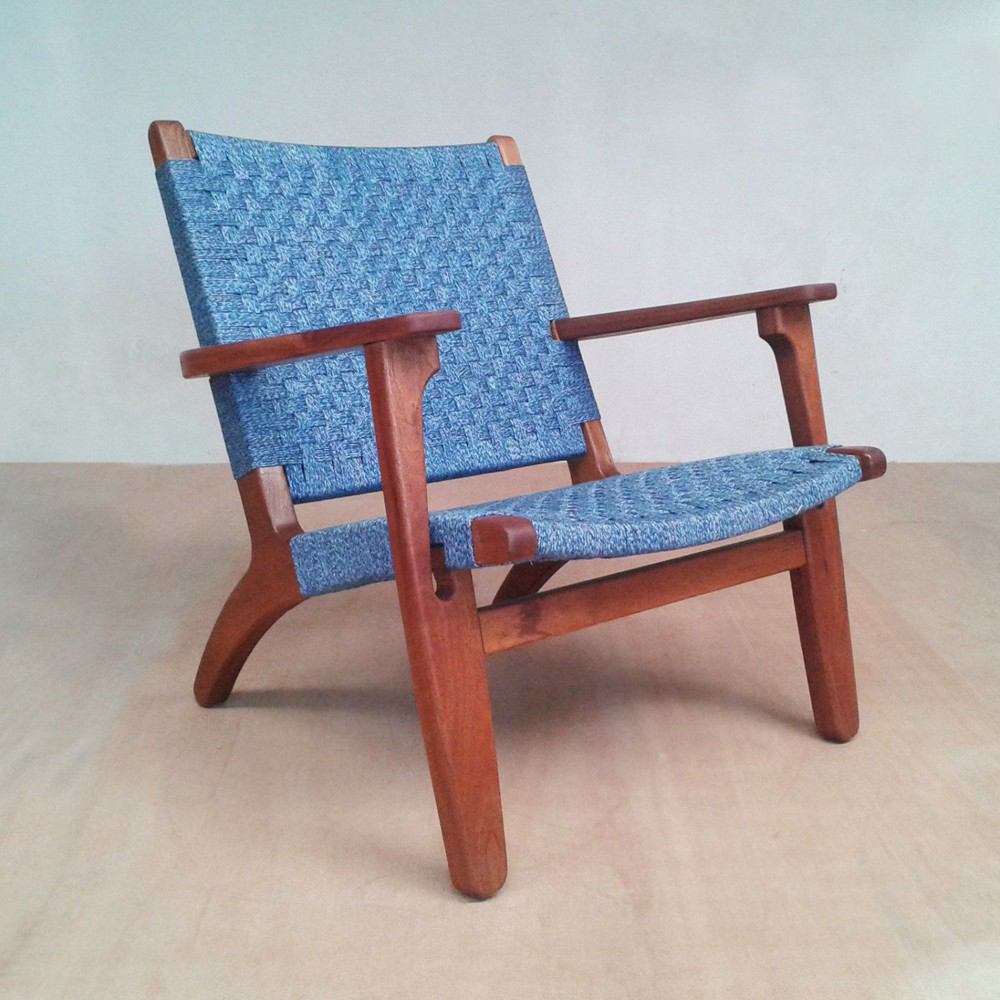 Masaya Arm Chair - Indigo Handwoven Manila And Rosita Walnut