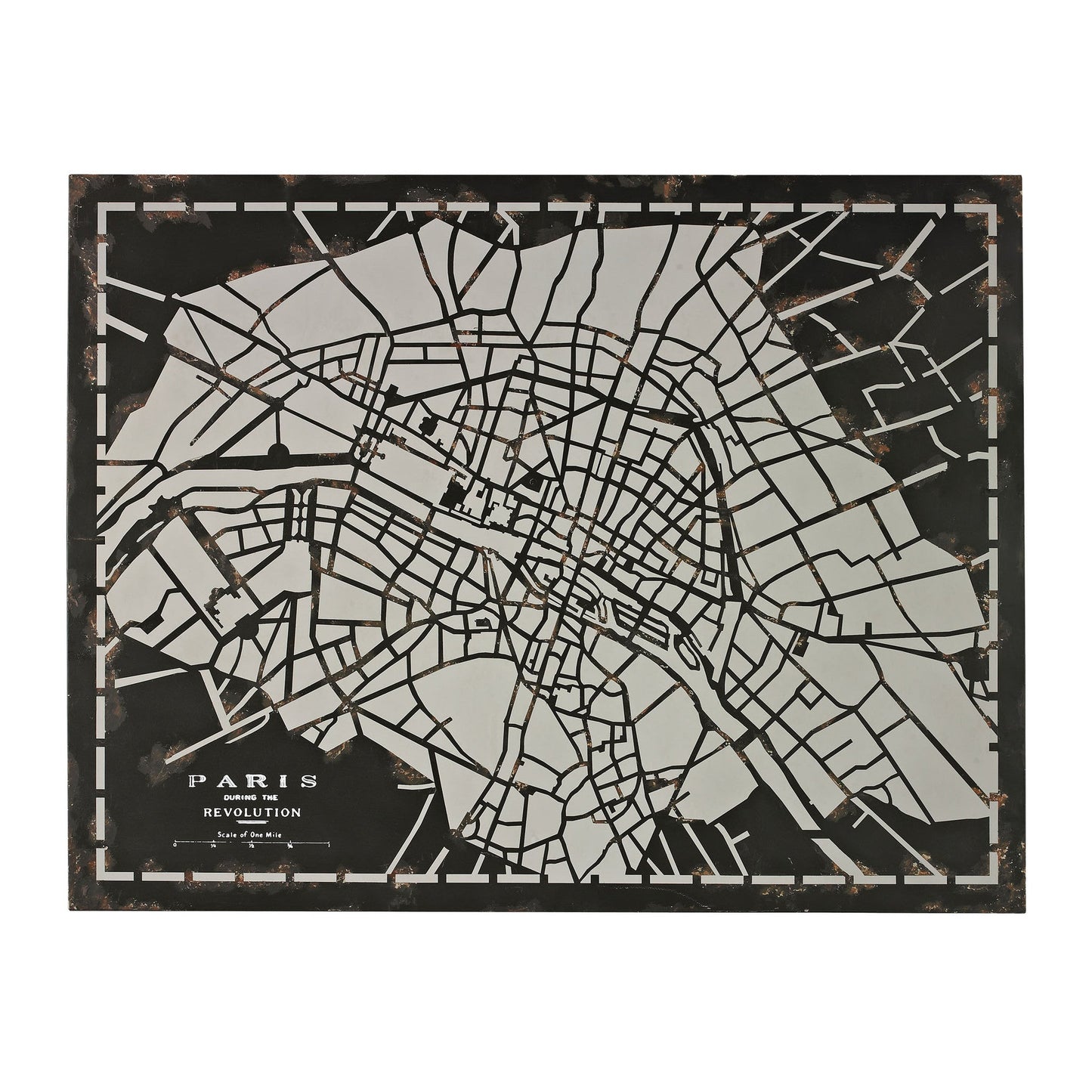ELK Lighting Laser Cut Map Of Paris Circa 1790 Wall Decor, ELK Lighting, - Modish Store | Modishstore | Wall Decor