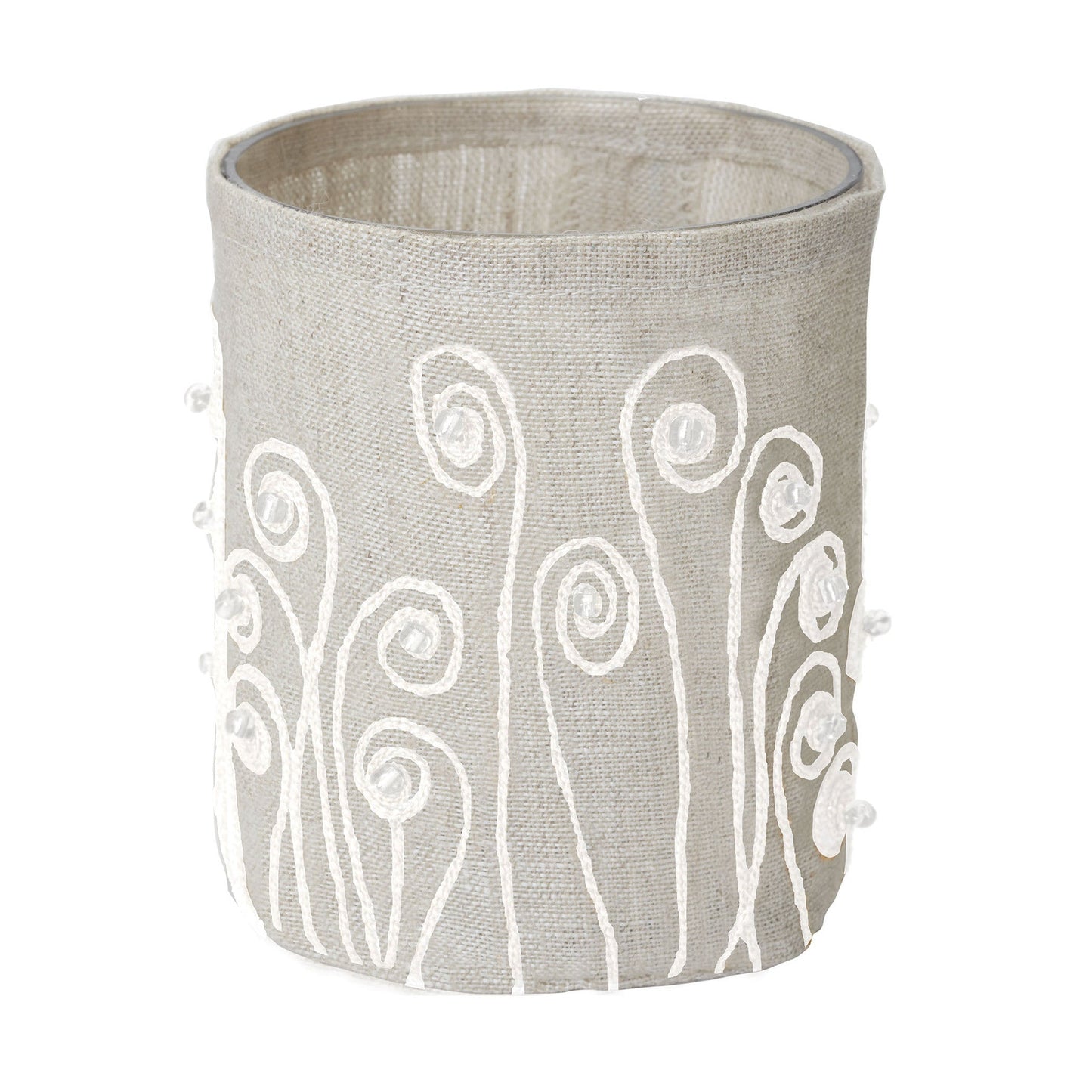 ELK Lighting Linen Silver Stitched Natural Fiddle Head Candle Holders, ELK Lighting, - Modish Store | Modishstore | Candle Holders