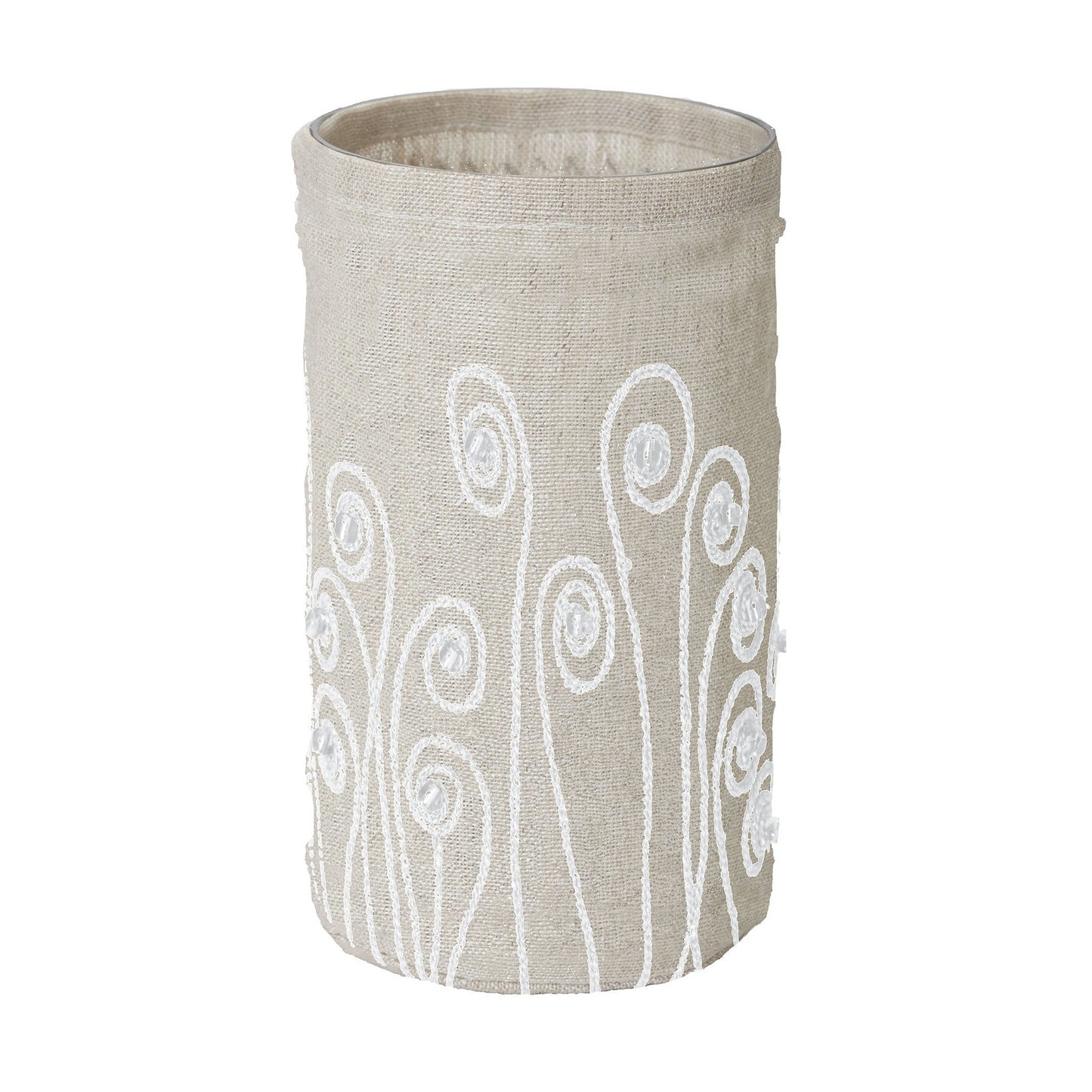 ELK Lighting Linen Silver Stitched Natural Fiddle Head Candle Holders, ELK Lighting, - Modish Store