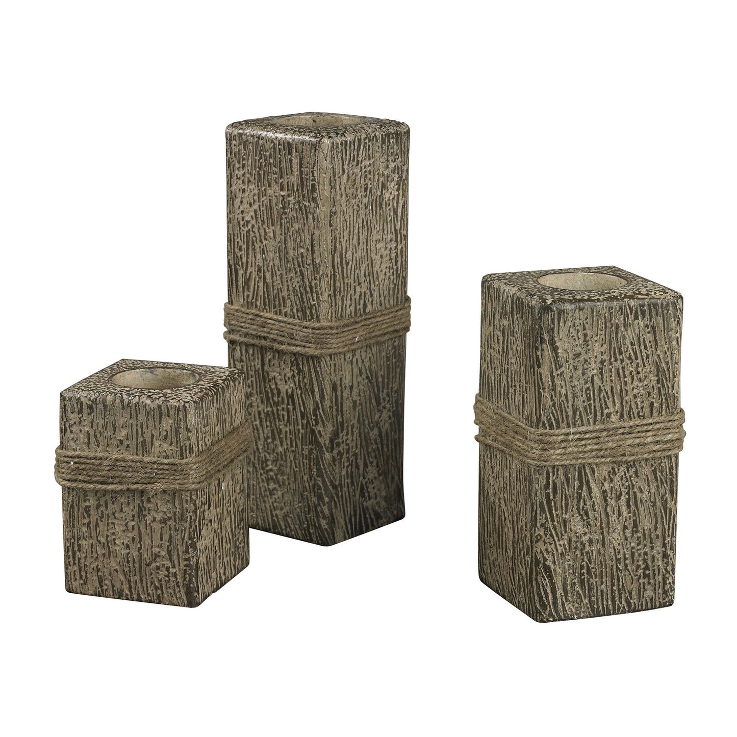 ELK Lighting Rop Wrapped Candle Holders - Set Of 3 Candle Holders, ELK Lighting, - Modish Store | Modishstore | Candle Holders