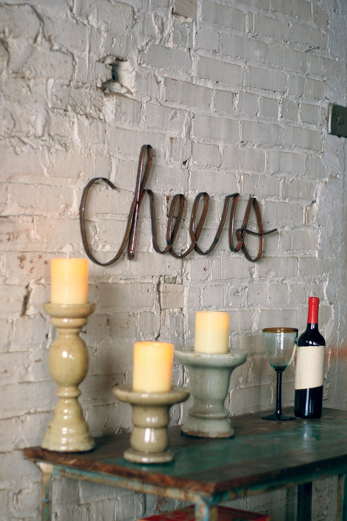 Kalalou Scrap Iron Cheers - Set Of 2 | Modishstore | Holiday