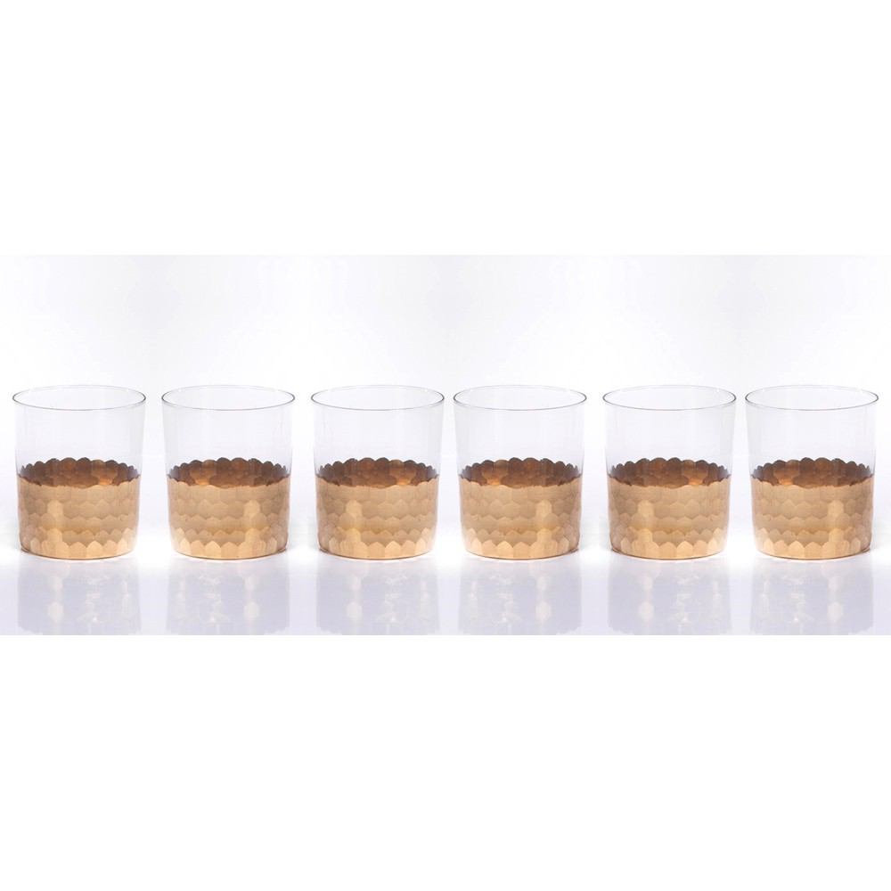 Zodax Vitorrio Gold Glass Tumbler - Set of 6 | Drinkware | Modishstore-2