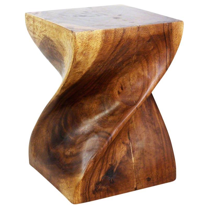 Haussmann Big Twist Stool 14" Sq - Walnut | Stools & Benches | Modishstore-4
