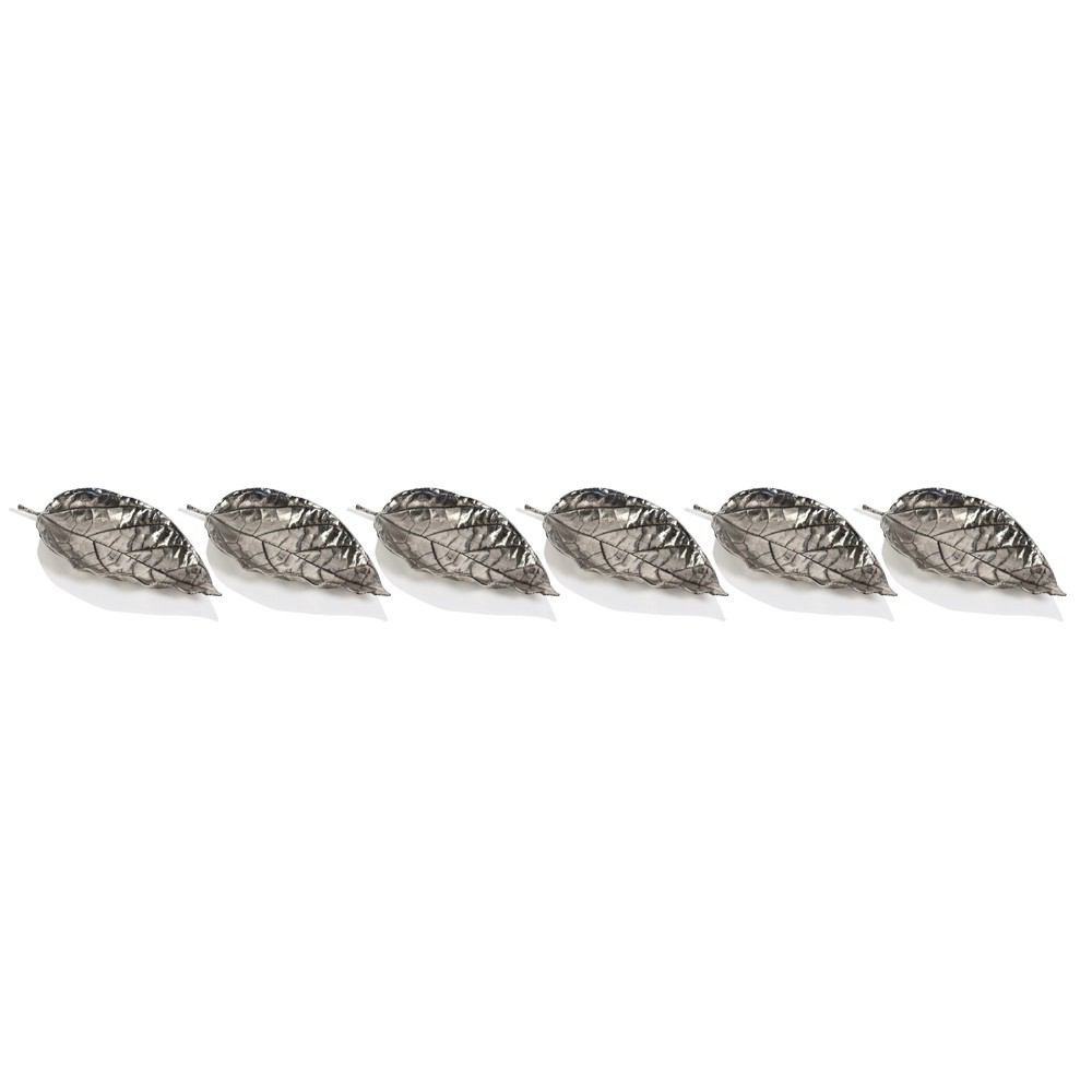 Zodax Osage Orange Leaf Antique Pewter Trays - Set of 6 | Decorative Trays & Dishes | Modishstore