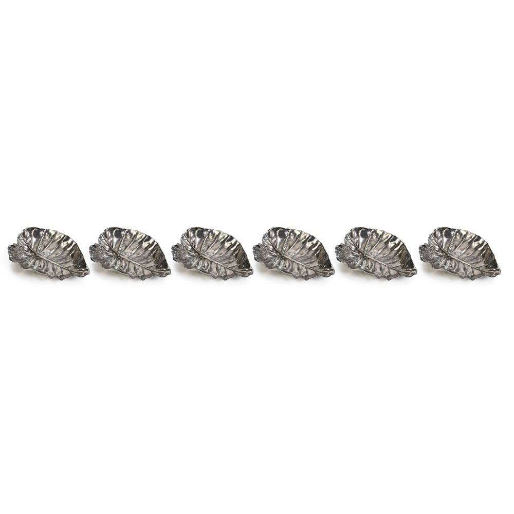 Zodax Aspen Quaking Leaf Antique Pewter Trays - Set of 6 | Decorative Trays & Dishes | Modishstore