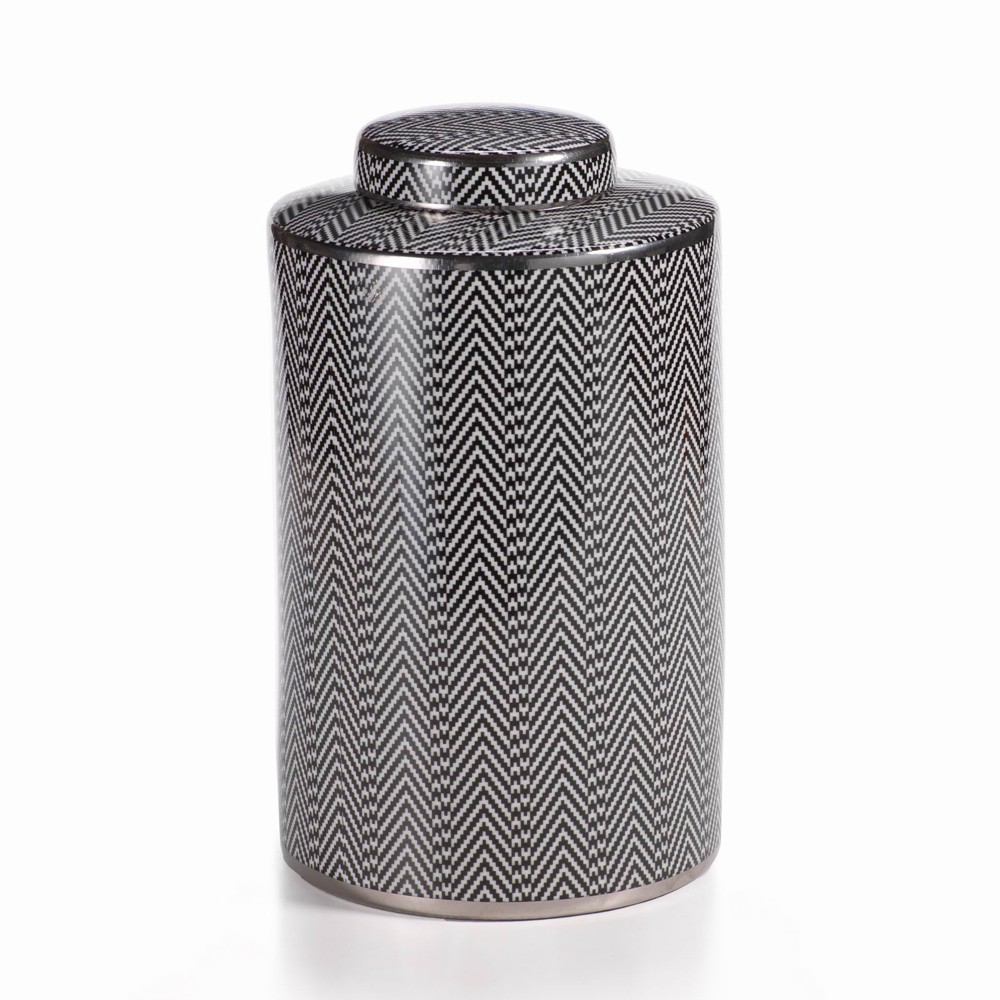 Zodax Matiss Chevron Decorative Jar | Jars & Canisters | Modishstore-2