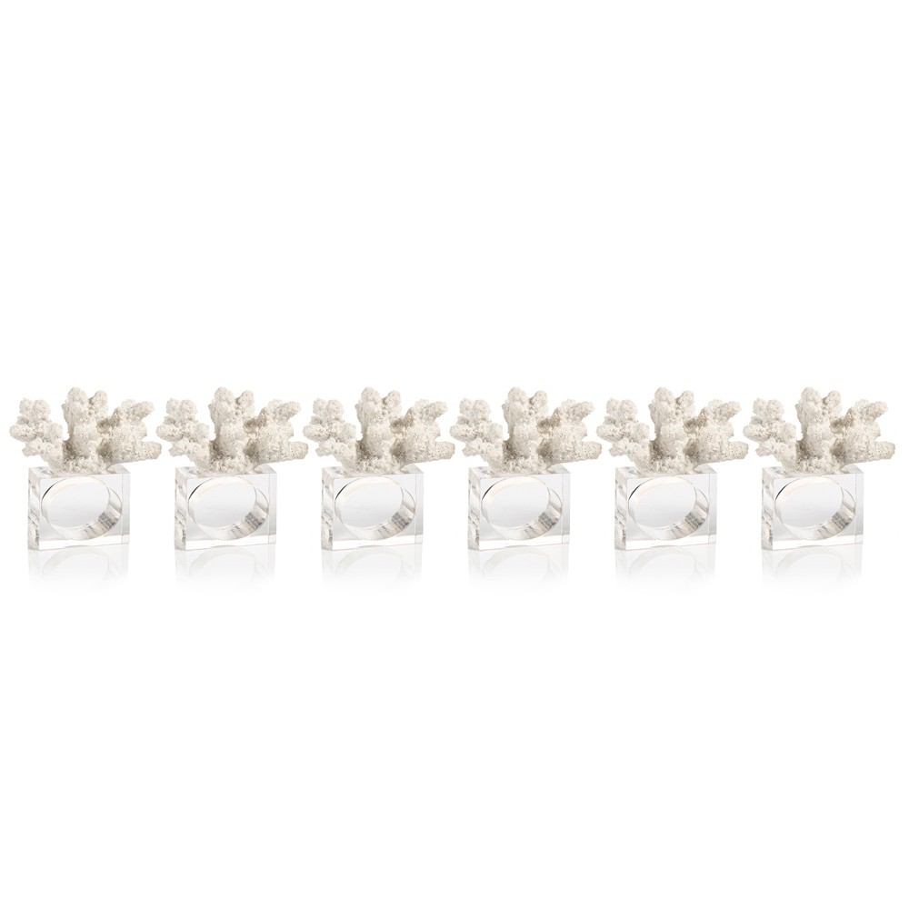 Zodax Minka Coral Napkin Rings - Set of 6 | Kitchen Accessories | Modishstore-2