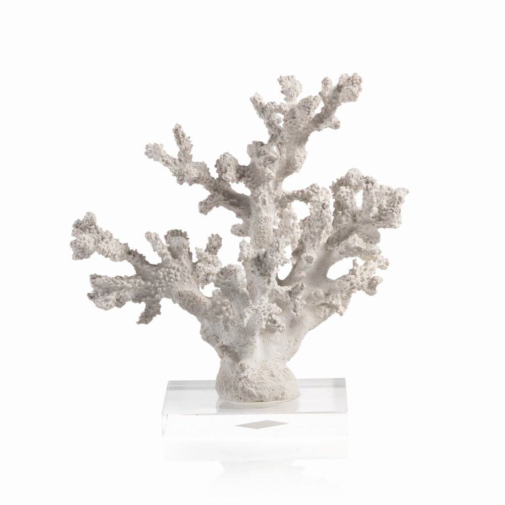 Zodax 10.5-Inch Tall Nerissa Coral Sculpture on Acrylic Base - White | Sculptures | Modishstore-2
