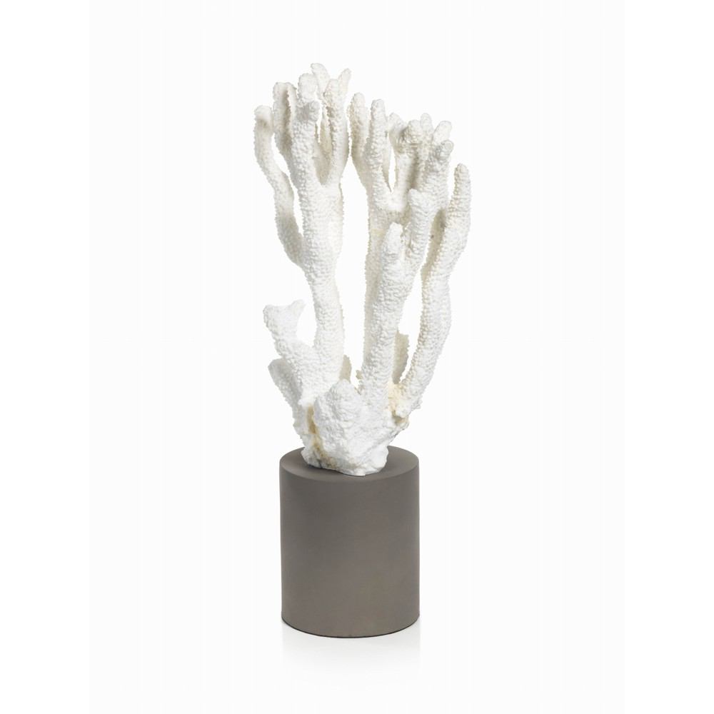 Zodax Lagoon 20.5-Inch Tall Coral Sculpture on Round Cement Base | Sculptures | Modishstore-2