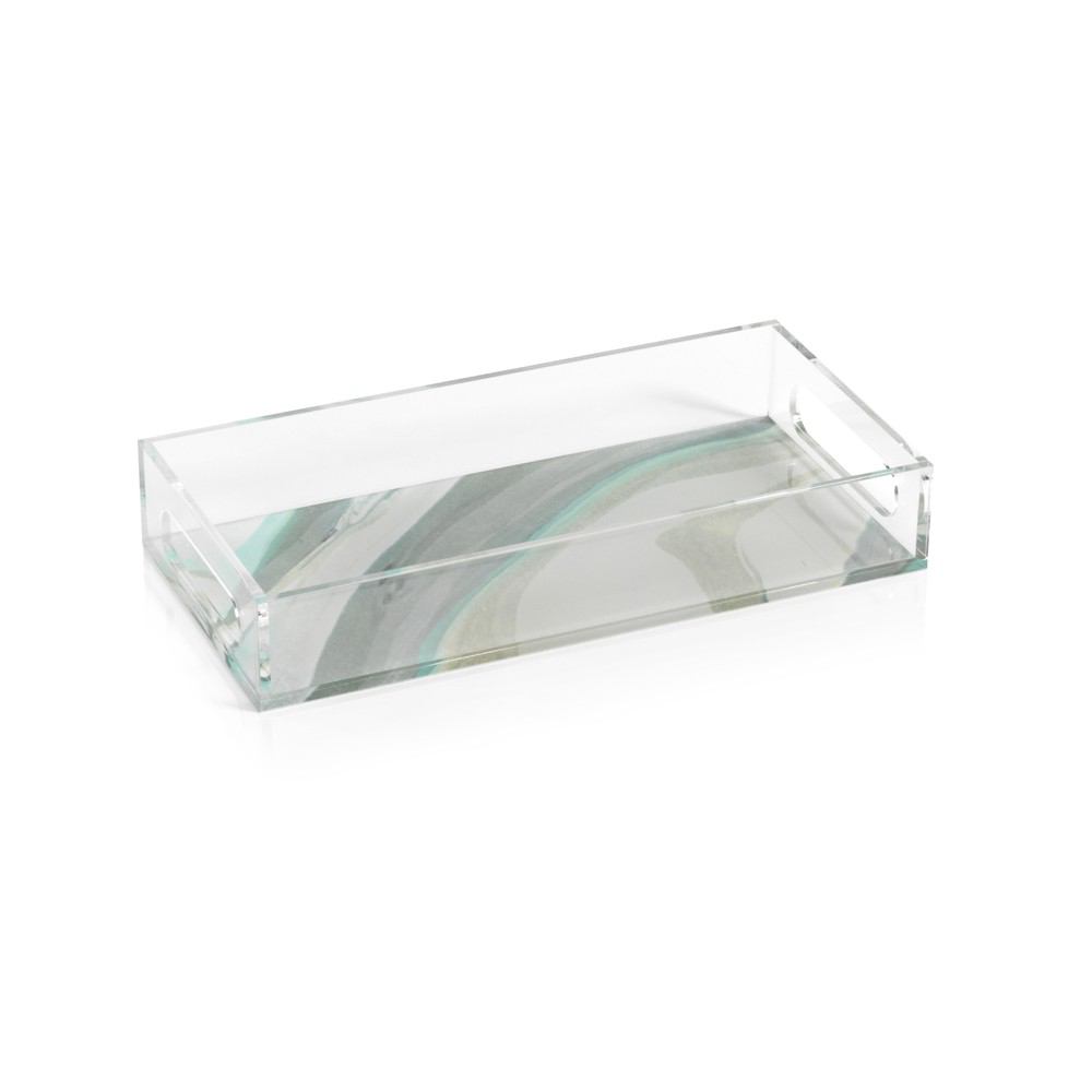 Zodax Aqua Lagoon Rectangular Agate Tray | Trays | Modishstore-2
