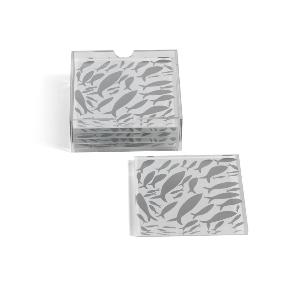 Zodax School of Fish Coasters with Holder - Set of 6 | Wine & Bar Accessories | Modishstore-2