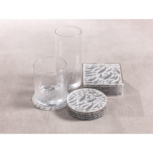 Zodax School of Fish Coasters with Holder - Set of 6 | Wine & Bar Accessories | Modishstore