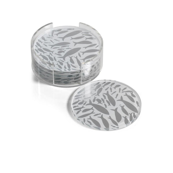 Zodax School of Fish Coasters with Holder - Set of 6 | Wine & Bar Accessories | Modishstore-3