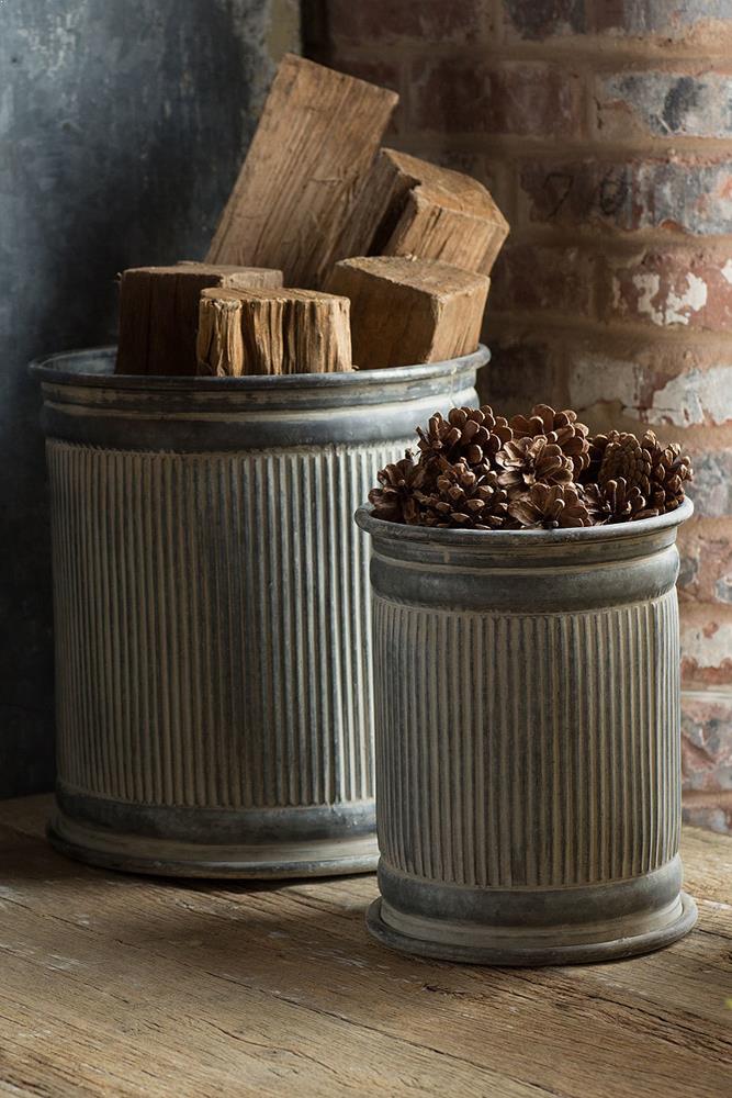Vagabond Vintage Metal Ribbed Dolly Risers - Set of 3 | Modishstore | Bins, Baskets & Buckets-2