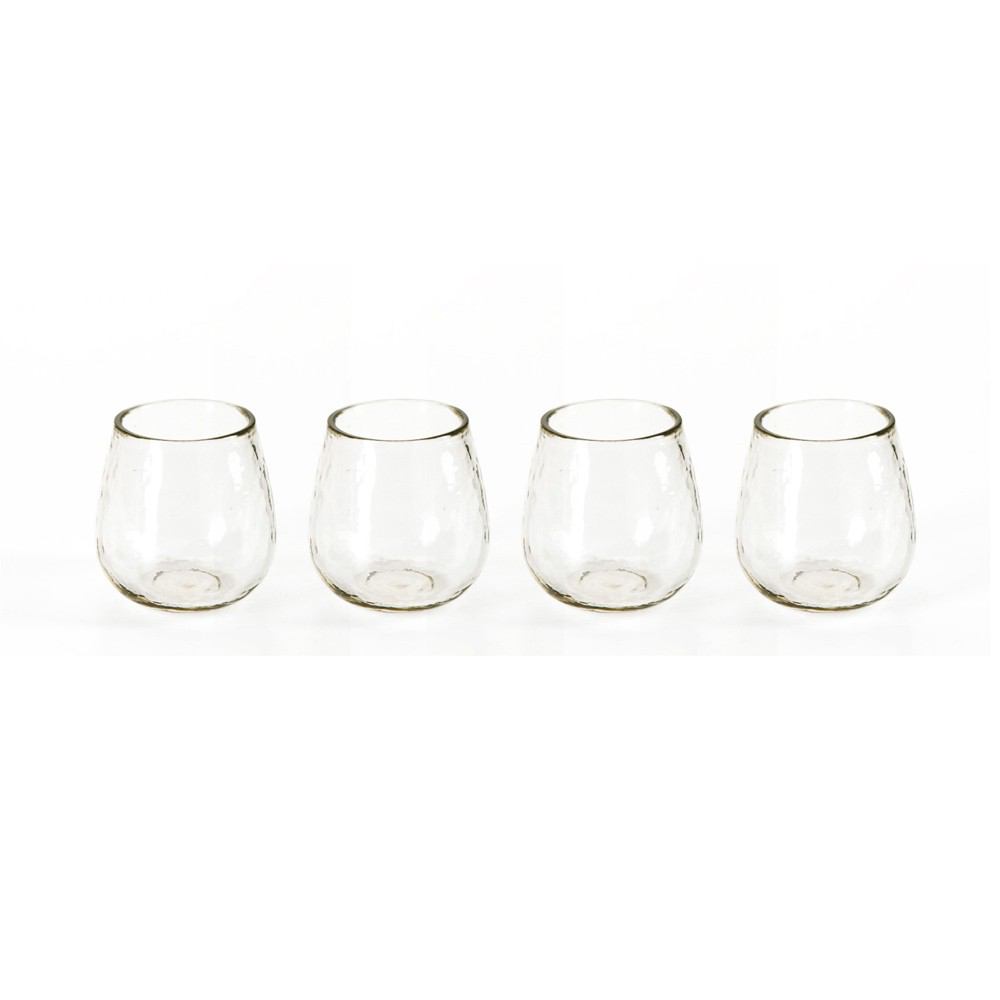 Zodax Garan Hammered Stemless All Purpose Glass - Set of 4 | Drinkware | Modishstore-2