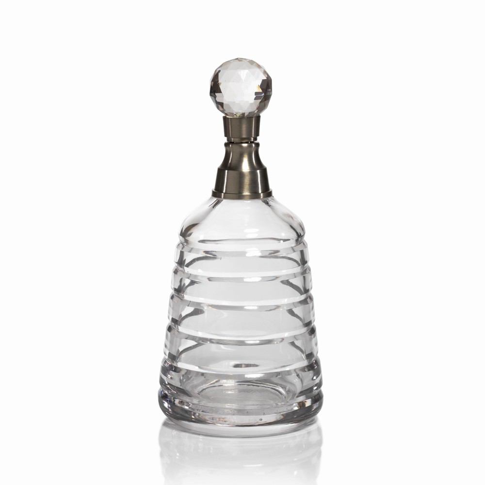 Zodax 9-Inch Tall Porto Glass Decanter with Round Stopper | Decanters | Modishstore-2