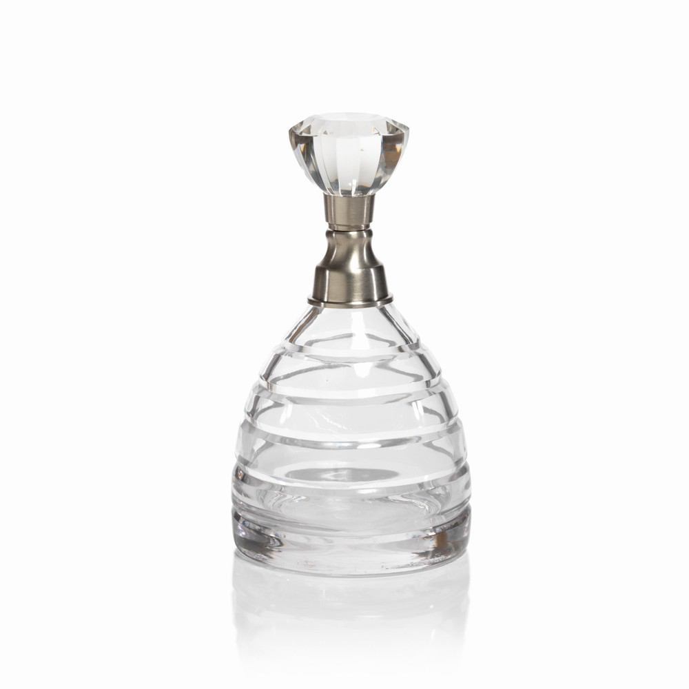Zodax 11-inch Tall Porto Glass Decanter with Flat Round Stopper | Decanters | Modishstore-2