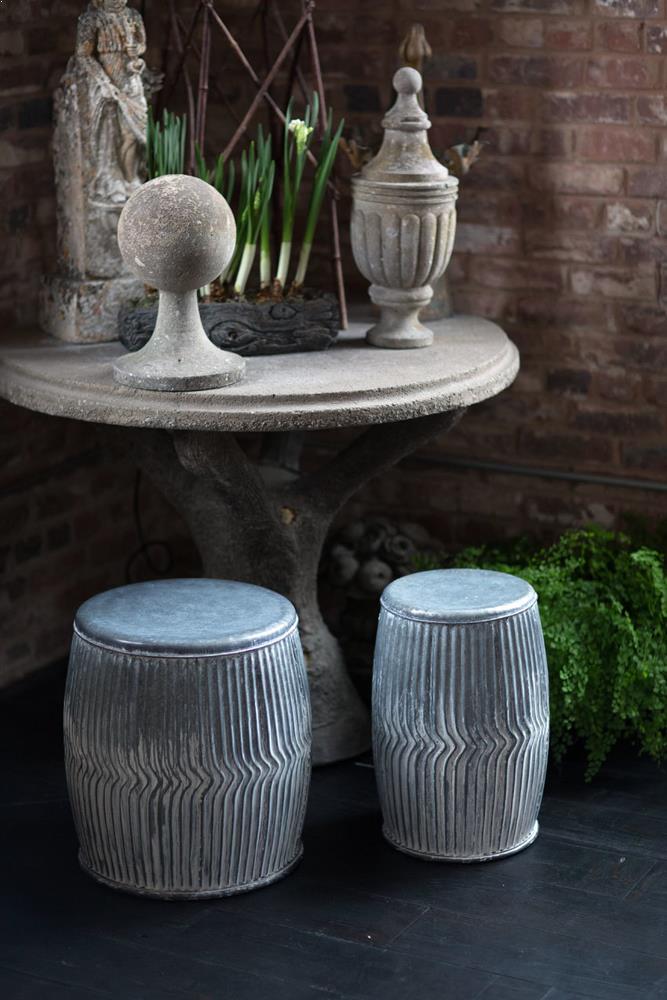 Vagabond Vintage Galvanized Dolly Seats/Planters | Modishstore | Planters, Troughs & Cachepots-4