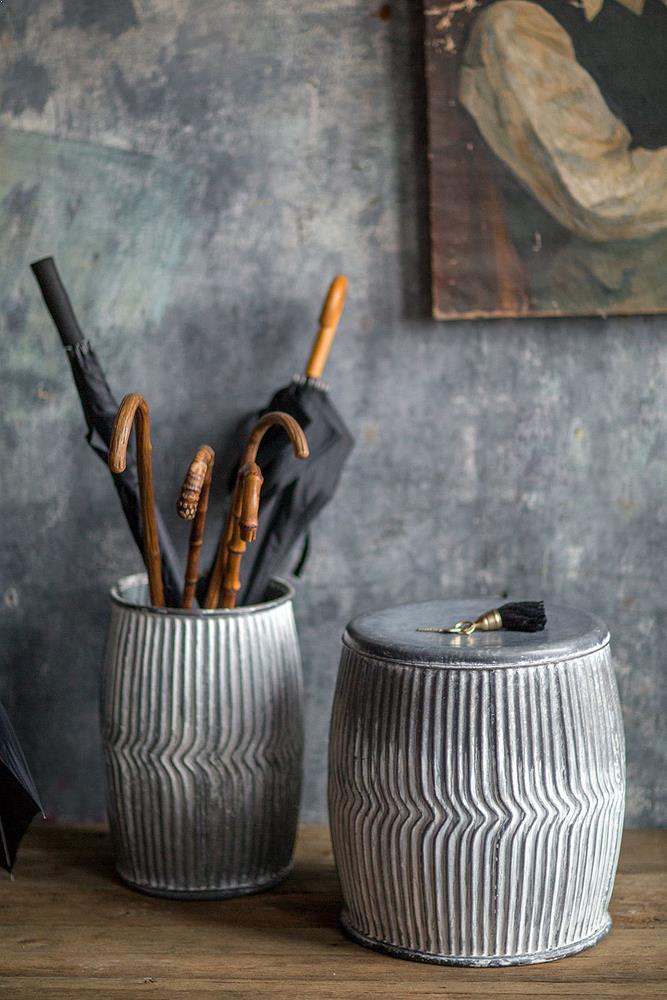 Vagabond Vintage Galvanized Dolly Seats/Planters | Modishstore | Planters, Troughs & Cachepots