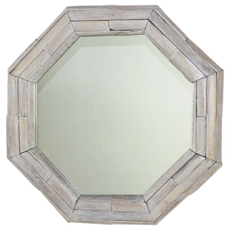 Haussmann Mirror Ne Teak Octagon Branch 34" Dia - Agate Grey | Mirrors | Modishstore-3