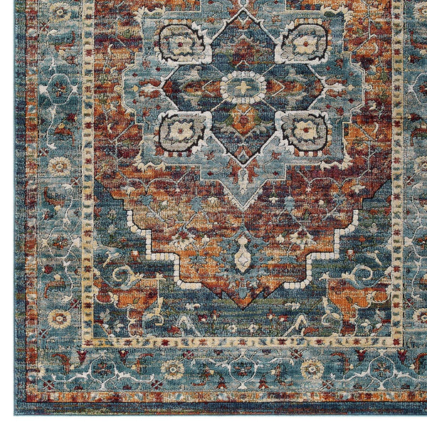Modway Tribute Diantha Distressed Vintage Floral Persian Medallion 8x10 Area Rug Multicolored | Rugs | Modishstore-3