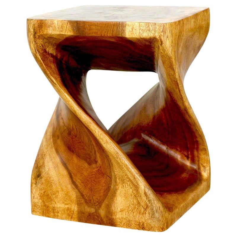 Haussmann Twist End Table 20" H - Walnut | Stools & Benches | Modishstore-4