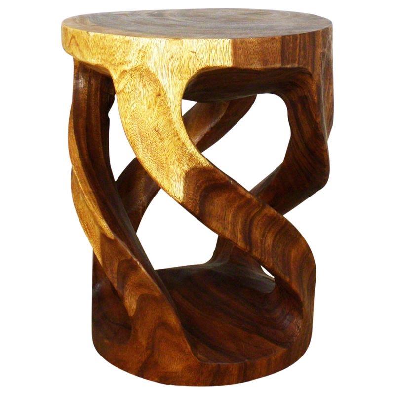 Haussmann Tapered Round Wild Twisted Vine 16" Dia - Walnut | Stools & Benches | Modishstore-4