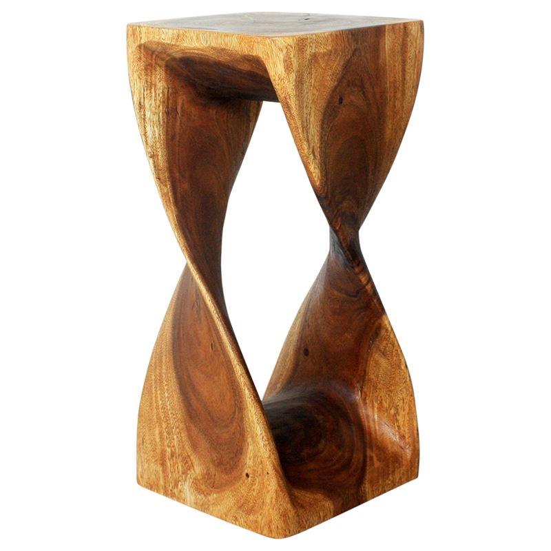 Haussmann Twist Stool 12" Sq - Walnut | Stools & Benches | Modishstore-2