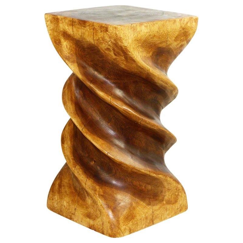 Haussmann Triple Twist 12" Sq - Walnut | Stools & Benches | Modishstore-5