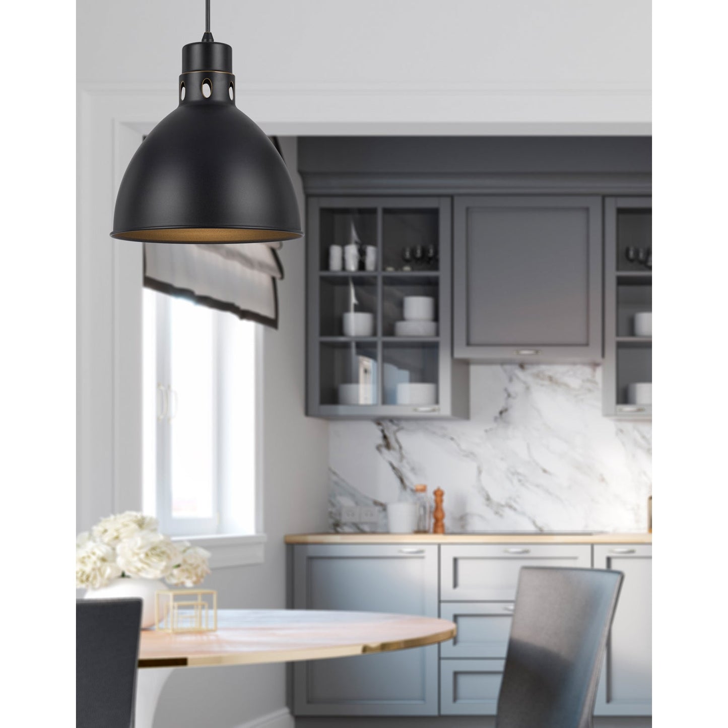 Cal Lighting UP-1109-6-DB 150W Webster Metal Pendant | Modishstore | Pendant Lamps