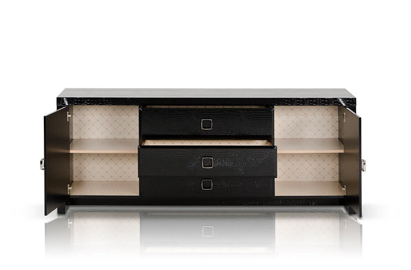 Vig Furniture A&X Glam Black Crocodile Dresser | Modishstore | Dressers-4