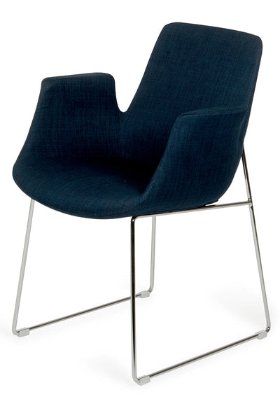 Vig Furniture Modrest Altair Modern Blue Fabric Dining Chair | Modishstore | Dining Chairs