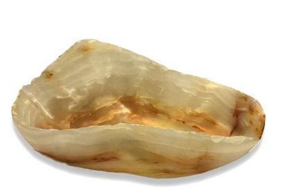 Raw Edge Natural Onyx Bowl - Large- Cream/Ivory/Tan-4
