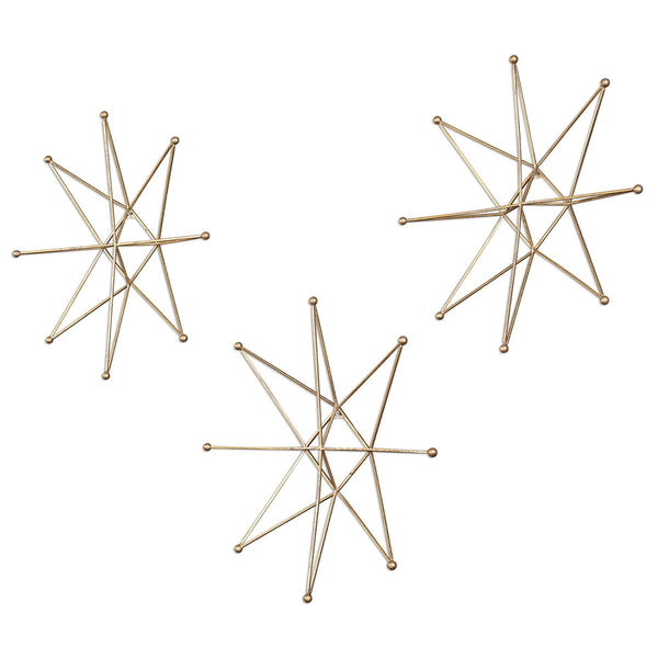 Uttermost Gold Stars Metal Wall Decor Set of 3 | Modishstore | Wall Decor-2