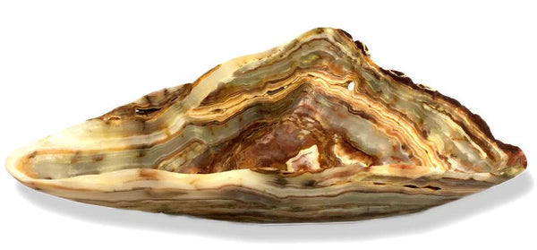 Raw Edge Natural Onyx Bowl - X-Large- Warm Tan/Grey/Green-2