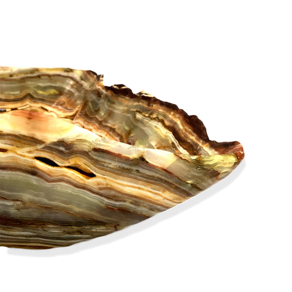 Raw Edge Natural Onyx Bowl - X-Large- Warm Tan/Grey/Green-3