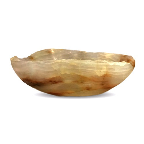 Raw Edge Natural Onyx Bowl - Large- Cream/Ivory/Tan-3