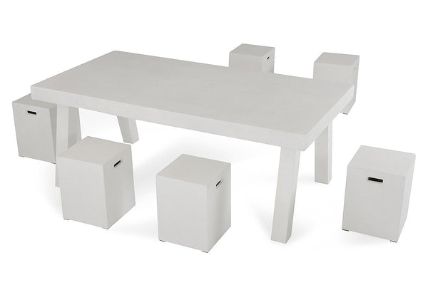 Vig Furniture Modrest Yem Ivory Concrete Dining Stool | Modishstore | Stools & Benches-5