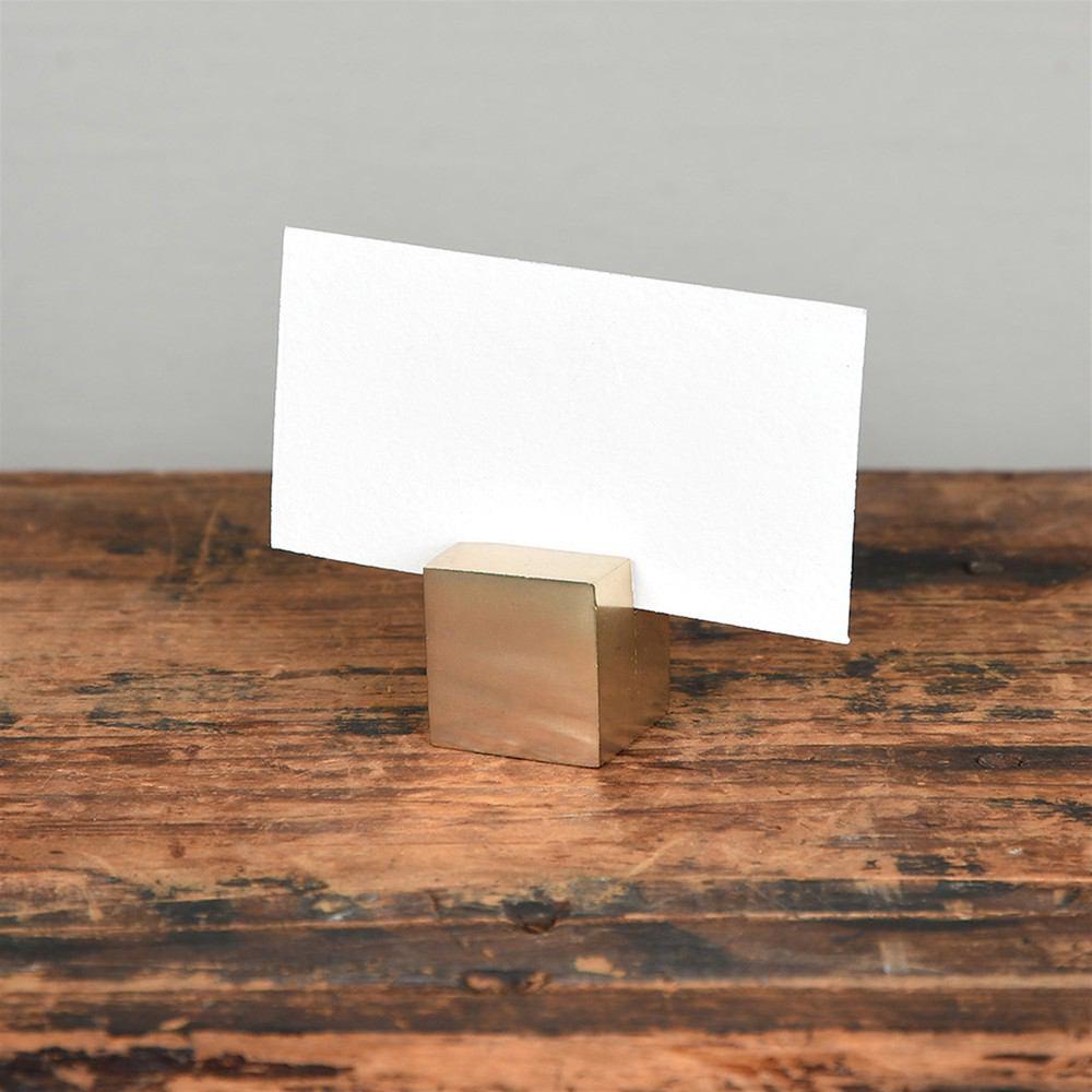 HomArt Cast Iron Cube Place Card Holder - Set of 8-5