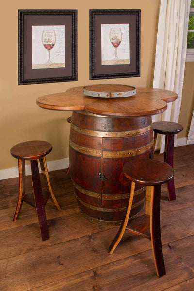 Napa East Wine Barrel Table Set: Cabinet Base