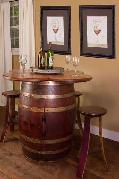Napa East Wine Barrel Table Set: Cabinet Base