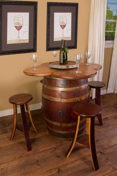 Napa East Wine Barrel Table Set: Cabinet Base